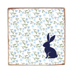 Rustic Marlin 6 x 6 Block Blue Floral Bunny Silo