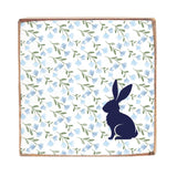 Rustic Marlin 6 x 6 Block Blue Floral Bunny Silo