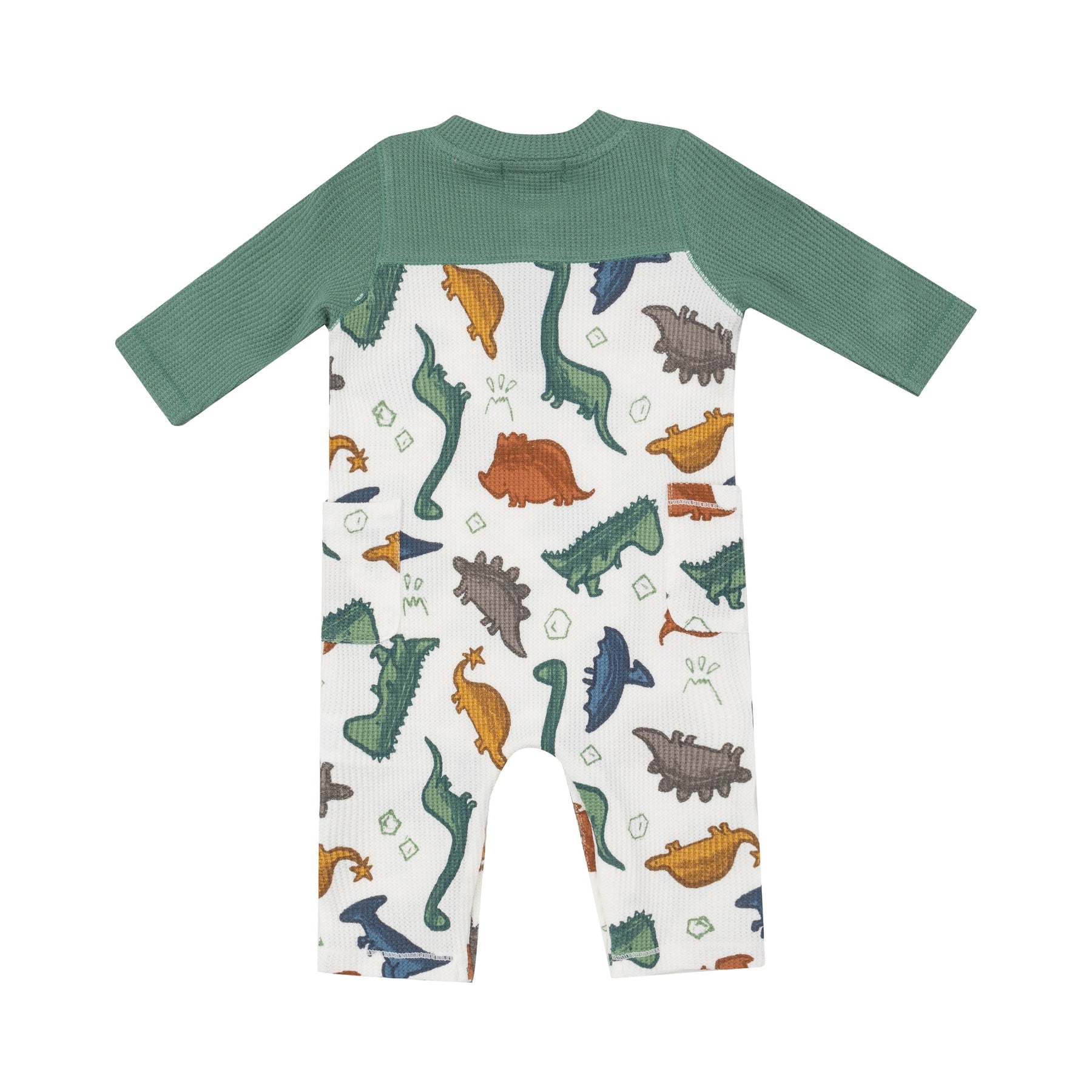 Back View of Angel Dear Dino Rocks Romper for Baby Boys at Be Charmed