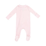 Back view of Angel Dear Pink Peter Pan 2-Way Zipper Footie with cozy fabric and pink collar, available at Be Charmed.