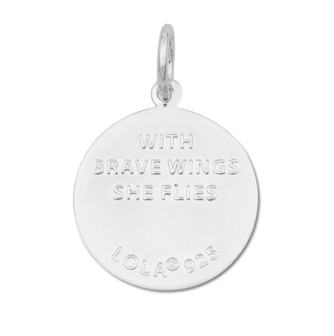 Back of a Lola Dragonfly pendant symbolizing transformation freedom and adaptability, meaningful nature-inspired charm jewelry gift, Available at Be Charmed