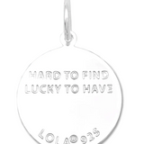 Back of a Lola Four Leaf Clover pendant symbolizing luck and good fortune, meaningful charm jewelry gift for everyday wear, Available at Be Charmed