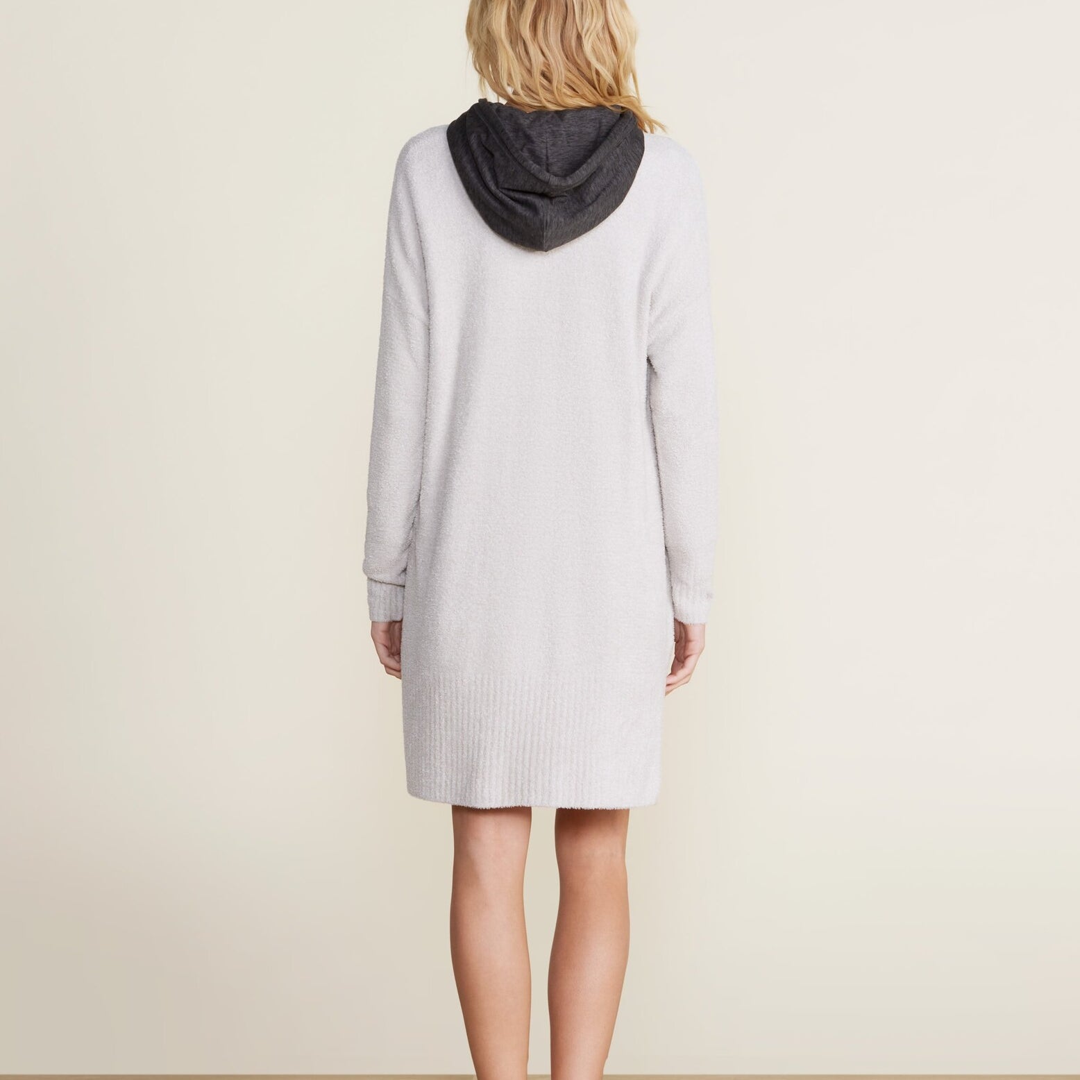 Back View of CozyChic Lite Silver Long Cardigan by Barefoot Dreams, lightweight longline cardigan wrap, available at Be Charmed
