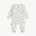 Back view of Magnetic Me Footie in Pudgemuffin – ultra-soft baby footie made from eco-friendly modal, features adorable all-over chubby animal print and magnetic closures for easy changes, available at Be Charmed.