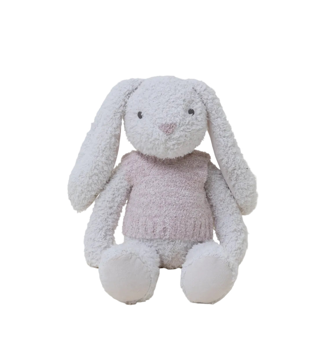 CozyChic Almond/Pink Bunnie Buddie with Vest by Barefoot Dreams, ultra-soft plush toy and wearable vest, available at Be Charmed
