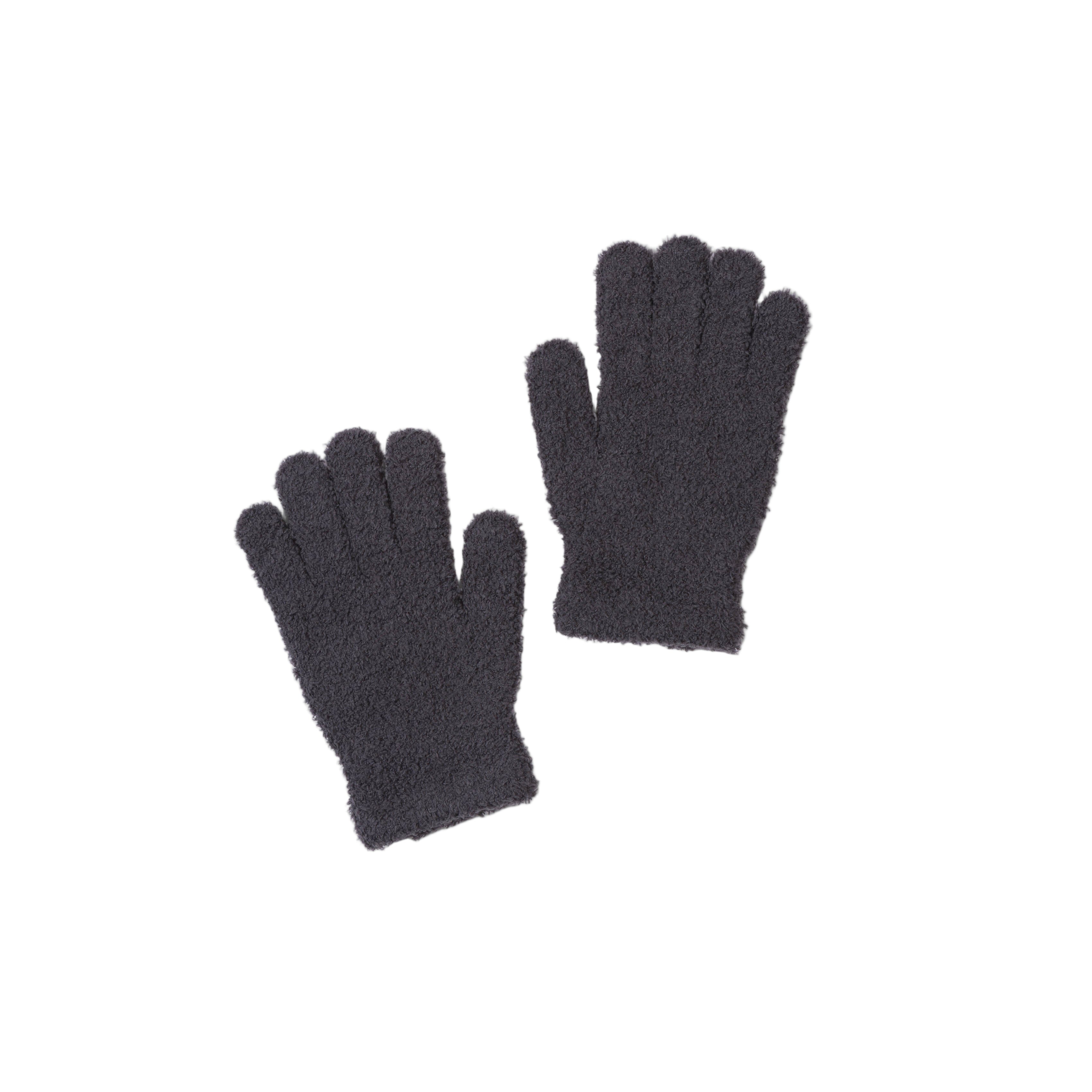 Pair of Carbon Barefoot Dreams gloves on a white background. Available at Be Charmed