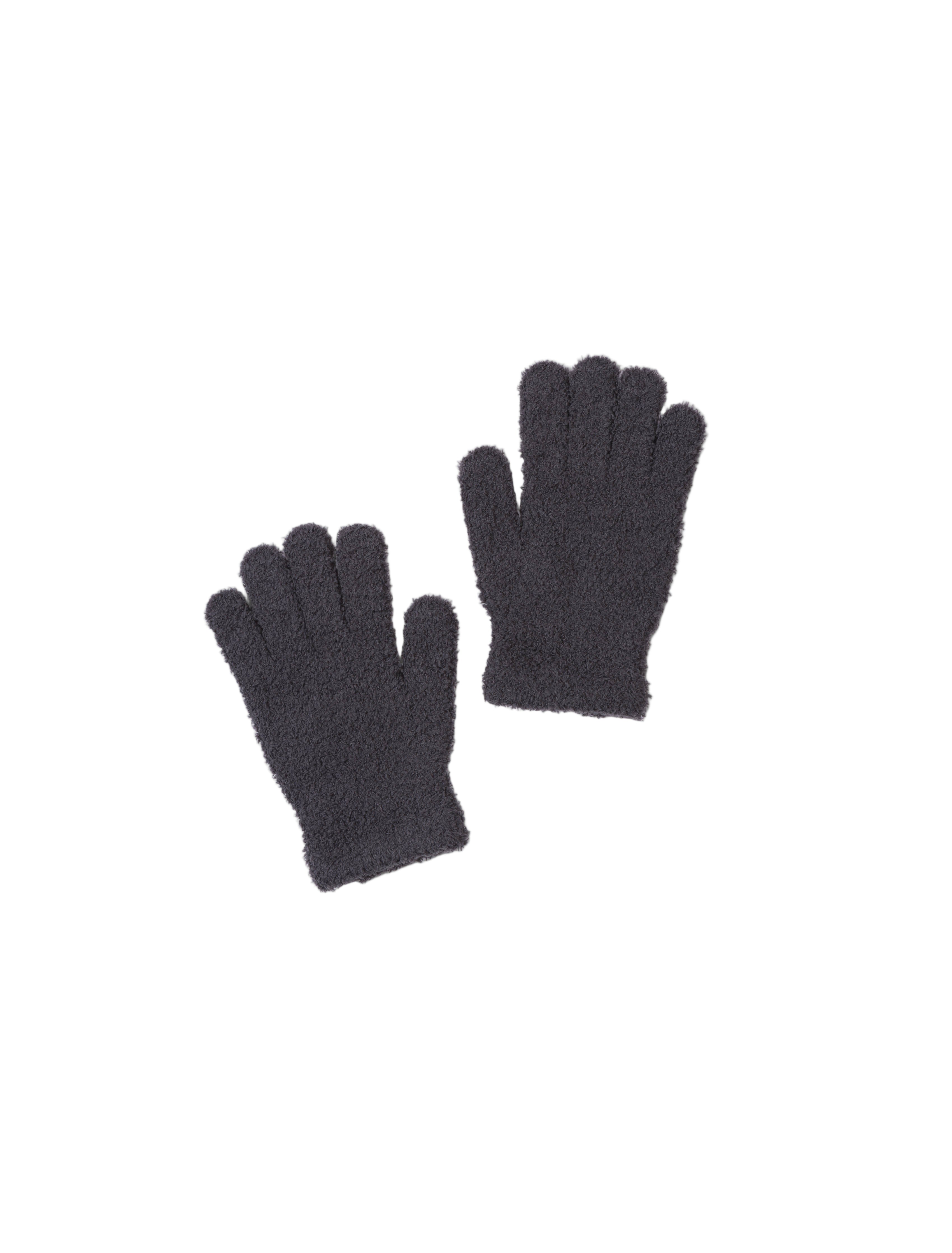 Pair of Carbon Barefoot Dreams gloves on a white background. Available at Be Charmed