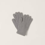 Pewter Barefoot Dreams CozyChic gloves in neutral tone, plush full-finger design, available at Be Charmed.