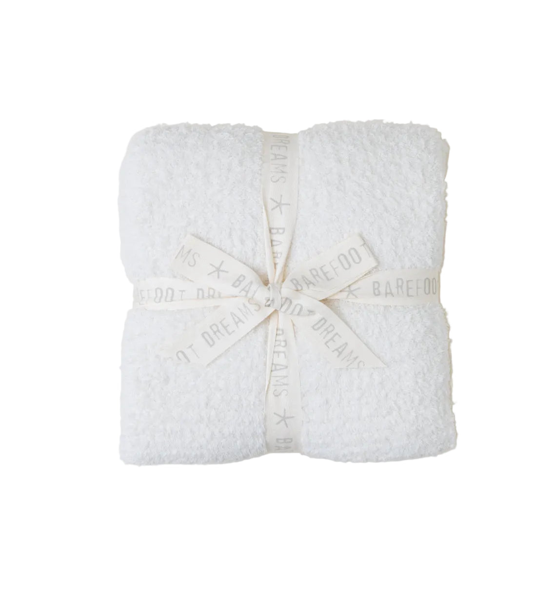 Cream Barefoot Dreams CozyChic Throw in neutral tone, ultra-soft microfiber knit, 54×72″, available at Be Charmed. 