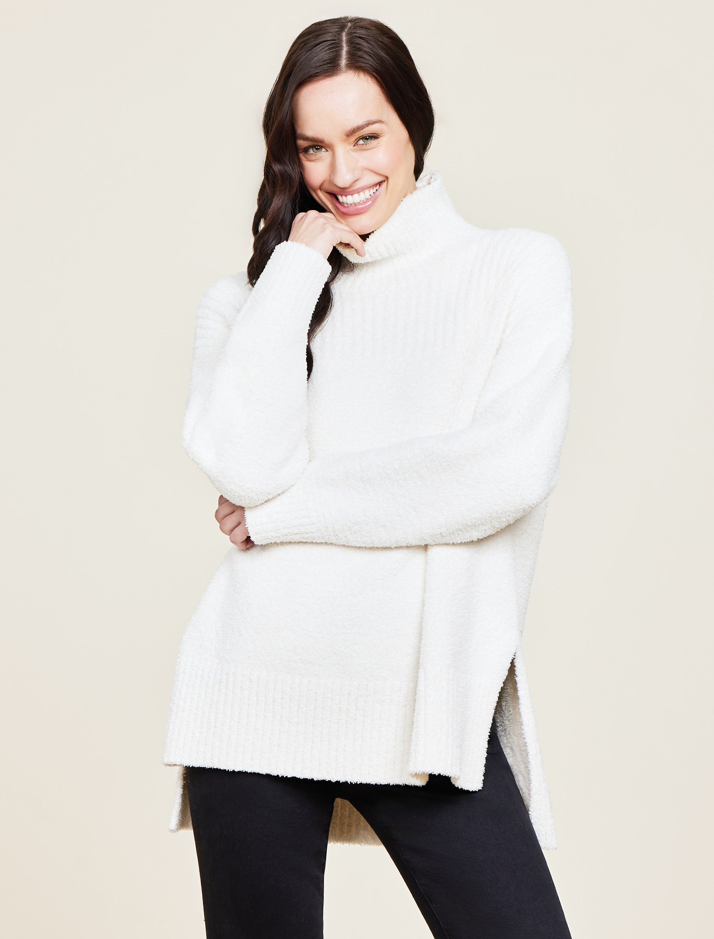 Barefoot Dreams Cozychic High Low Pullover Cream