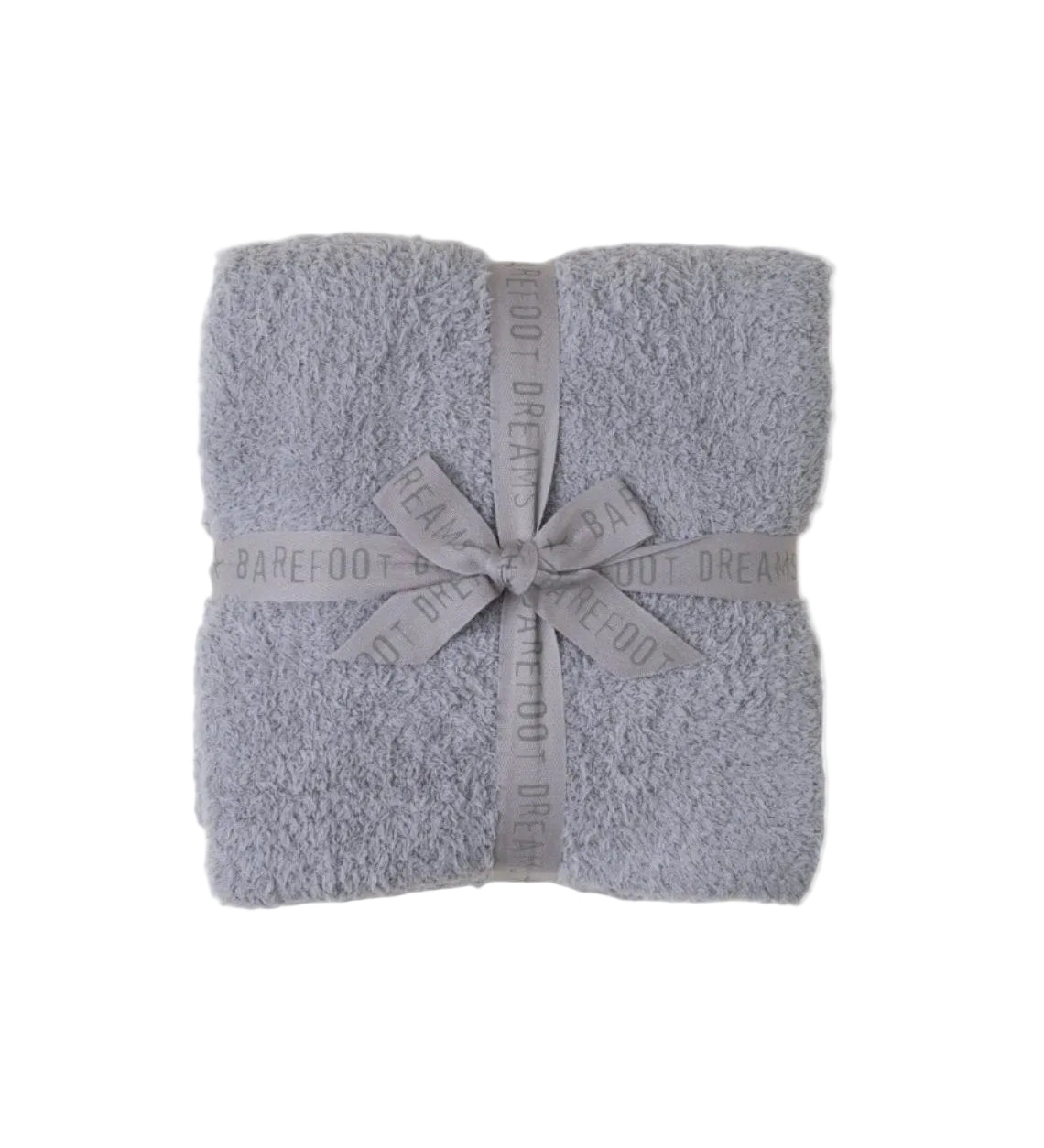 Dove Gray Barefoot Dreams CozyChic Throw in neutral tone, ultra-soft microfiber knit, 54×72″, available at Be Charmed.