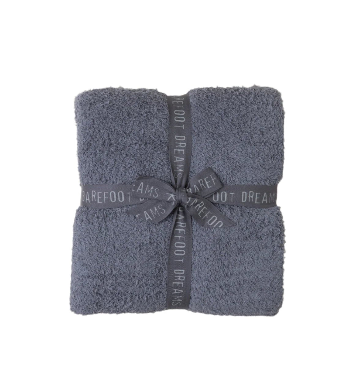 Graphite Barefoot Dreams CozyChic Throw in neutral tone, ultra-soft microfiber knit, 54×72″, available at Be Charmed.