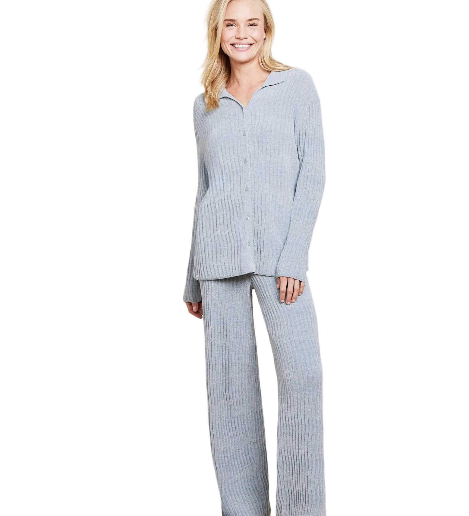 Moonbeam CozyChic Ultra Lite Wave Shirt by Barefoot Dreams, breathable lightweight knit with wave texture, available at Be Charmed.