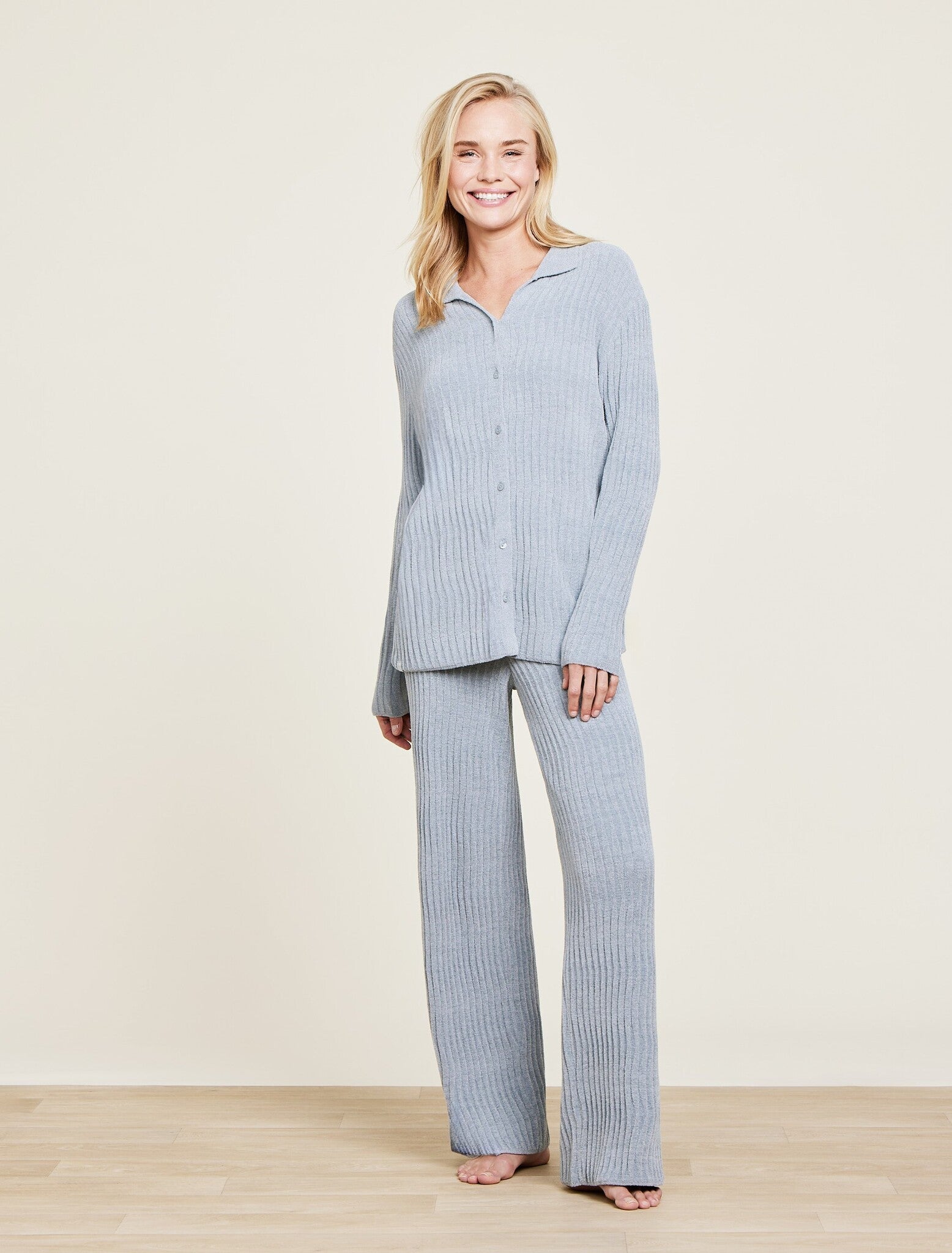 Moonbeam CozyChic Ultra Lite Wave Shirt by Barefoot Dreams, breathable lightweight knit with wave texture, available at Be Charmed.