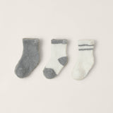 Moonbeam/Pearl CozyChic Lite Infant 3‑Pack Socks by Barefoot Dreams, soft baby crew socks set, available at Be Charmed