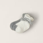 Set with bow of Moonbeam/Pearl CozyChic Lite Infant 3‑Pack Socks by Barefoot Dreams, soft baby crew socks set, available at Be Charmed