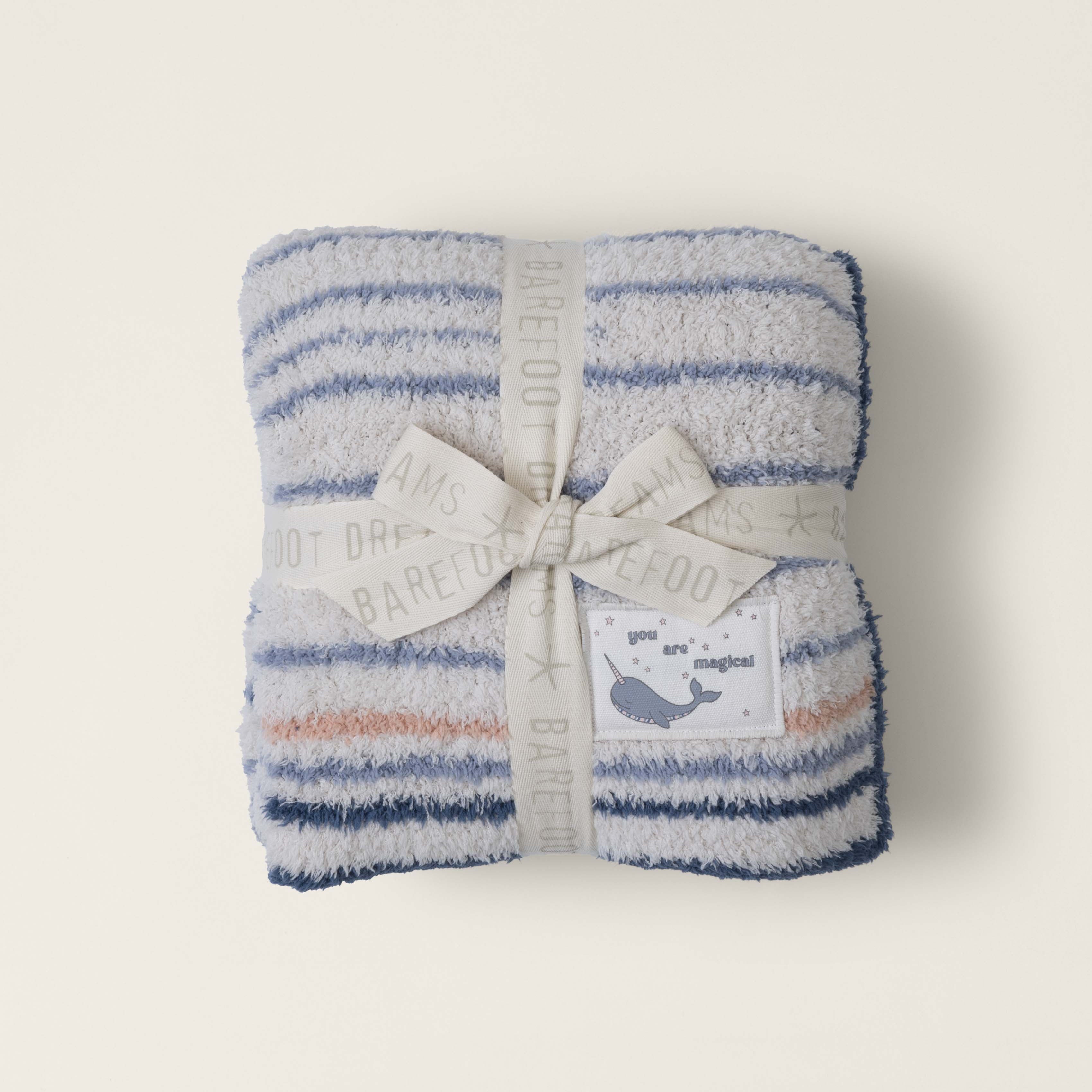  Barefoot Dreams Moonlight Multi CozyChic Narwhal Stroller Blanket, available at Be Charmed