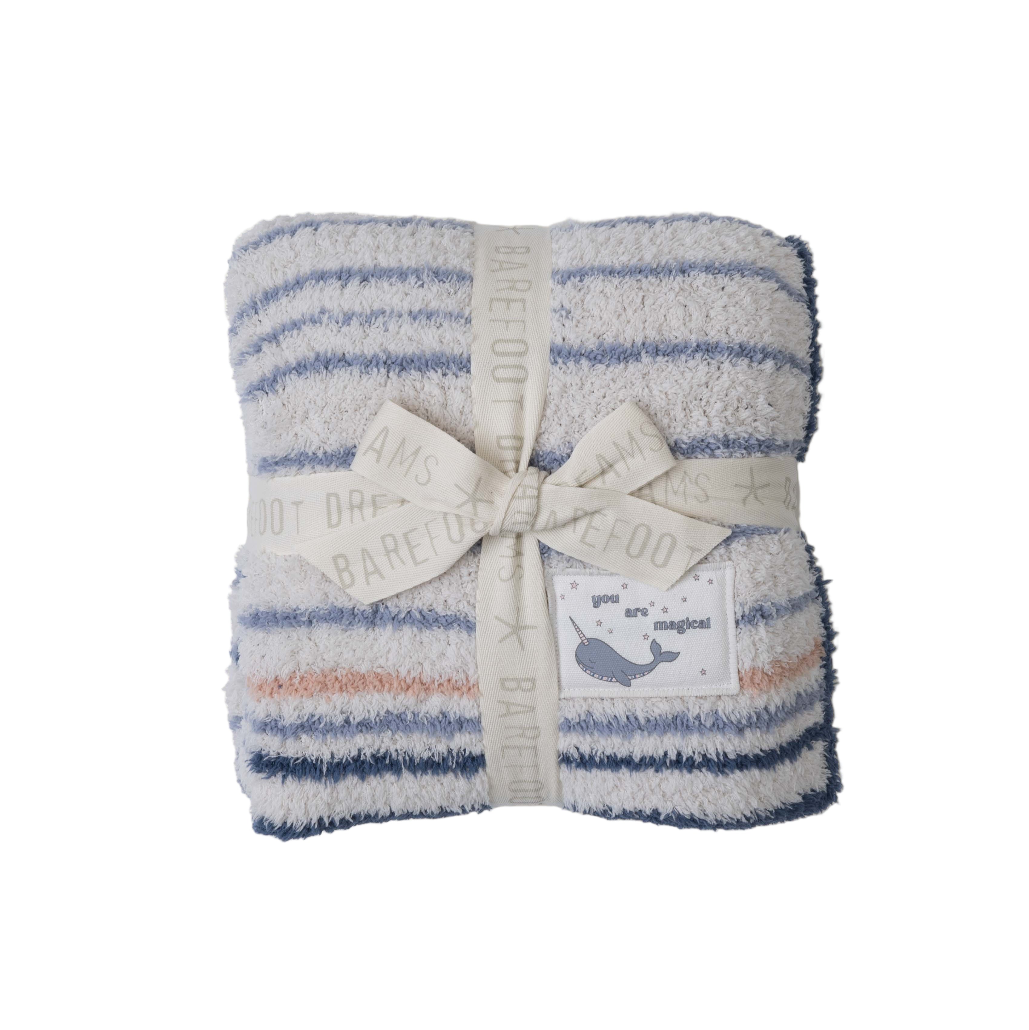  Barefoot Dreams Moonlight Multi CozyChic Narwhal Stroller Blanket, available at Be Charmed