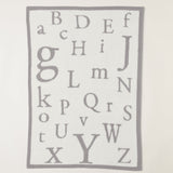 CozyChic ABC Blanket in Oyster/Cream by Barefoot Dreams, ultra-soft alphabet-print baby blanket, available at Be Charmed