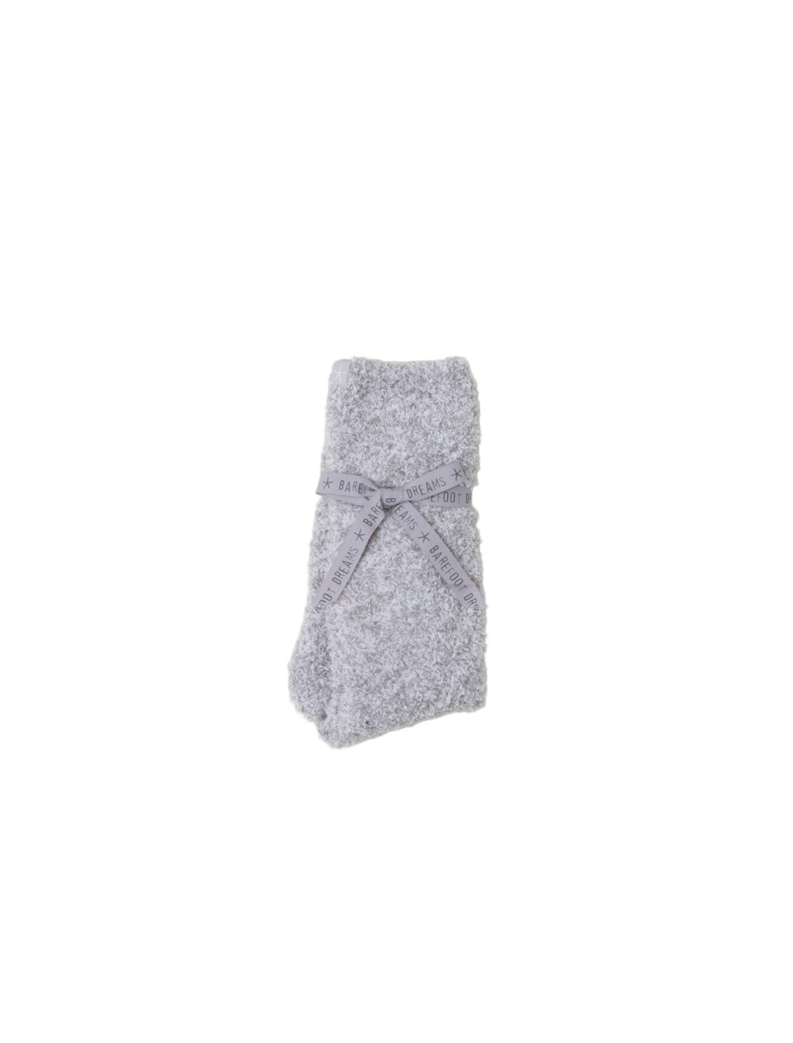 Oyster/White Barefoot Dreams CozyChic Heathered Socks — plush, ultra-soft socks with a textured heathered finish. Perfect for gifting. Available at Be Charmed