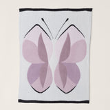 Open View of Barefoot Dreams CozyChic® Abstract Butterfly Stroller Blanket in Petal Multi, featuring a jacquard butterfly design. Available at Be Charmed.