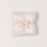 Pink CozyChic Satin Trim Receiving Blanket in plush microfiber with satin border and embroidered center, available at Be Charmed.
