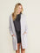 CozyChic Lite Silver Long Cardigan by Barefoot Dreams, lightweight longline cardigan wrap, available at Be Charmed