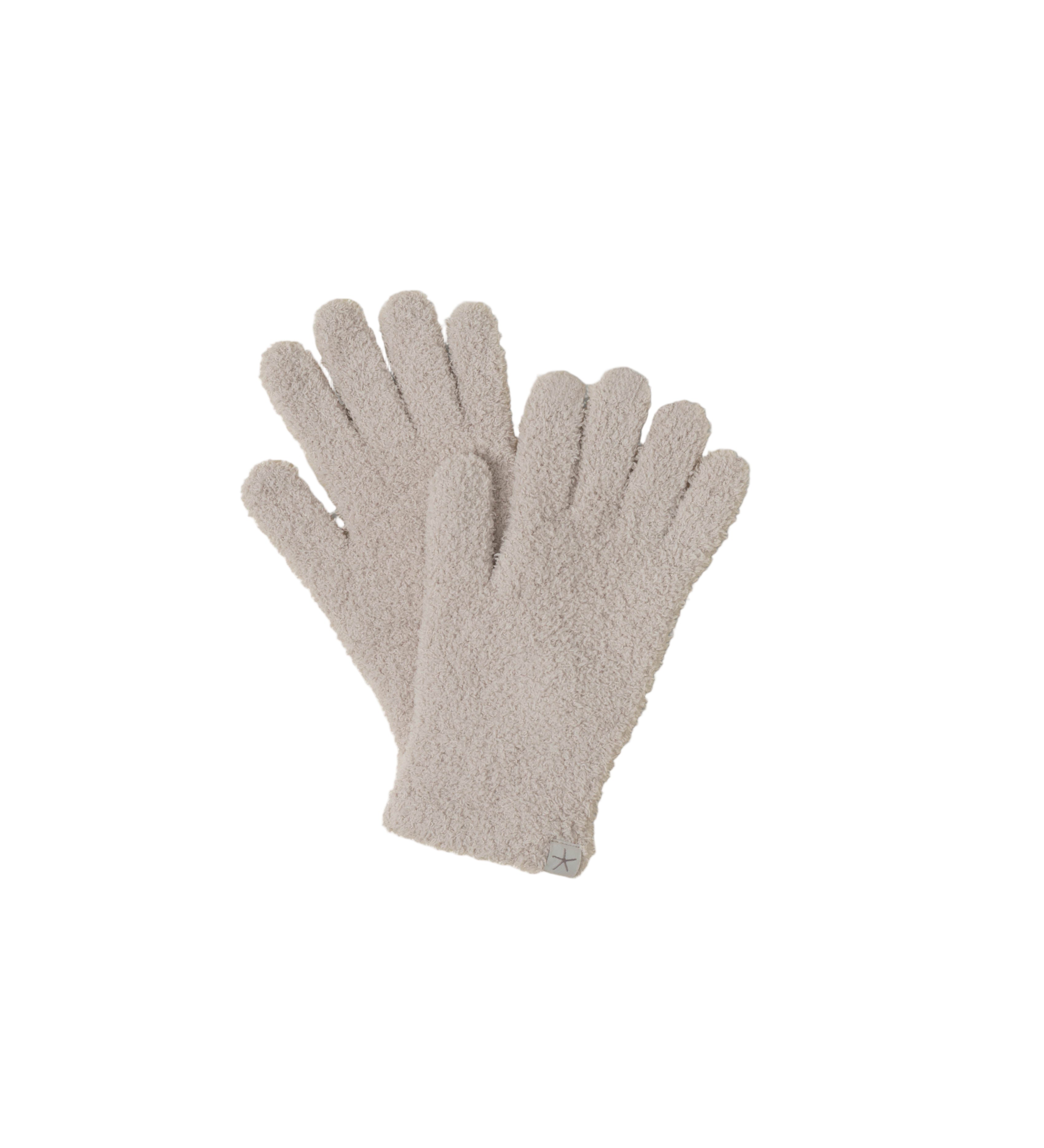 Stone Barefoot Dreams CozyChic gloves in neutral tone, plush full-finger design, available at Be Charmed.