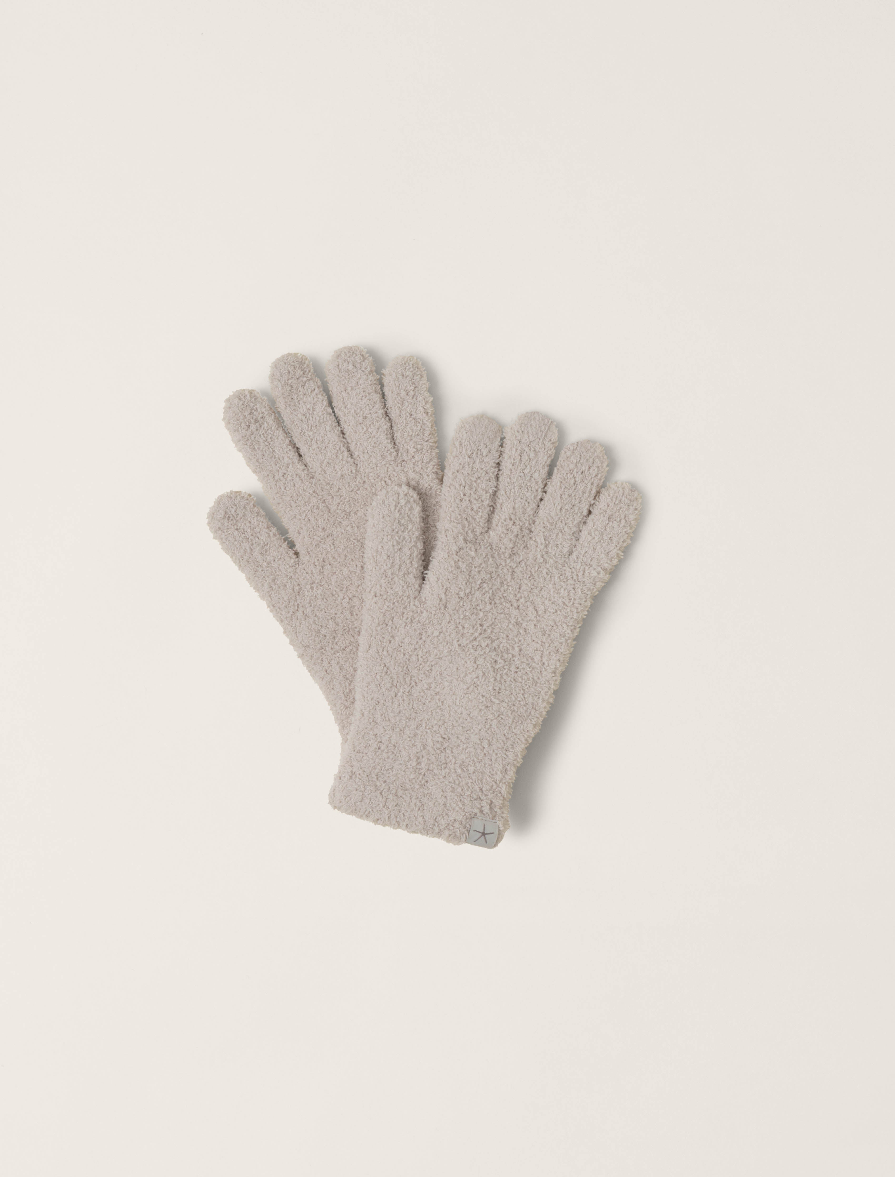 Stone Barefoot Dreams CozyChic gloves in neutral tone, plush full-finger design, available at Be Charmed.
