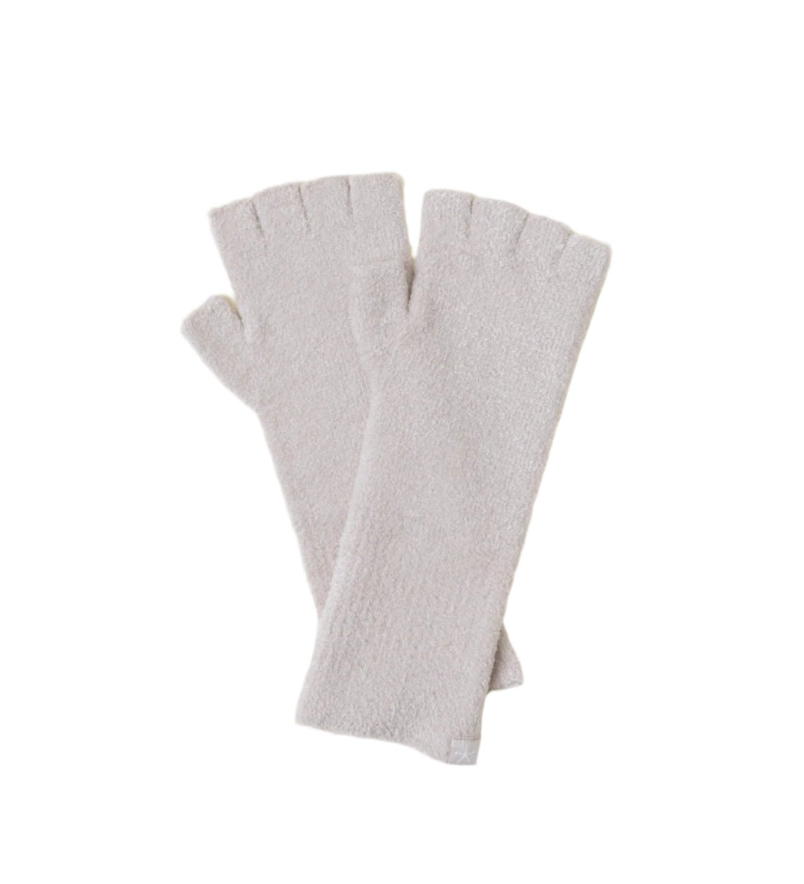 Stone Barefoot Dreams CozyChic Lite Fingerless Gloves in various colors, offering softness and warmth, available at Be Charmed