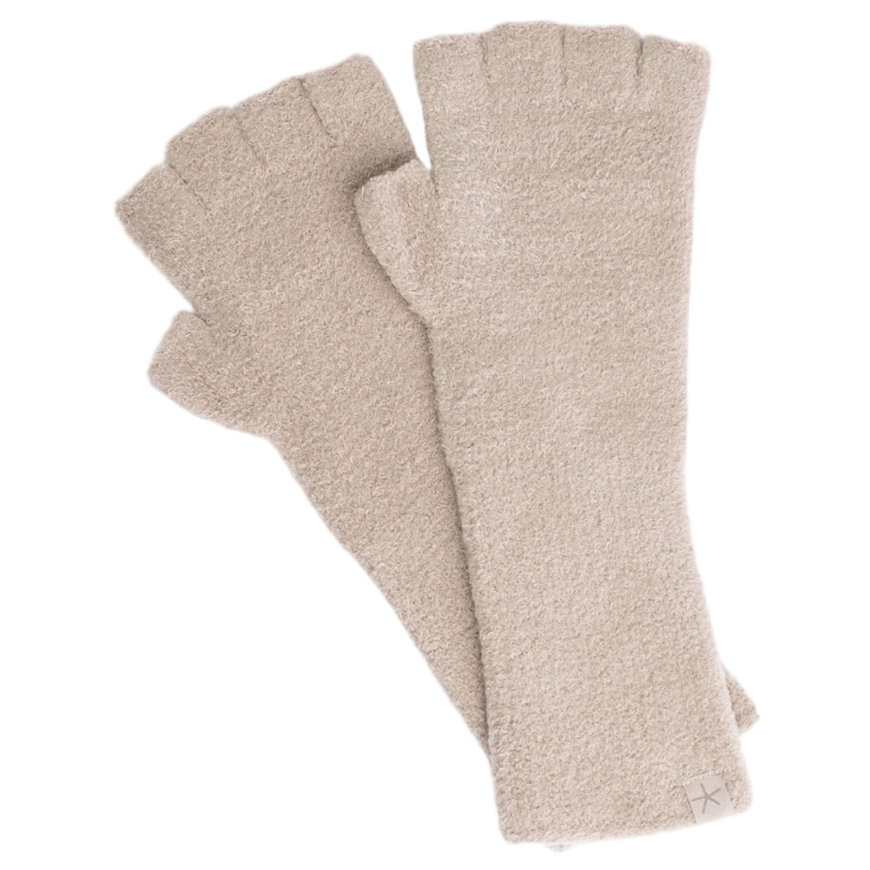 Taupe Barefoot Dreams CozyChic Lite Fingerless Gloves in various colors, offering softness and warmth, available at Be Charmed