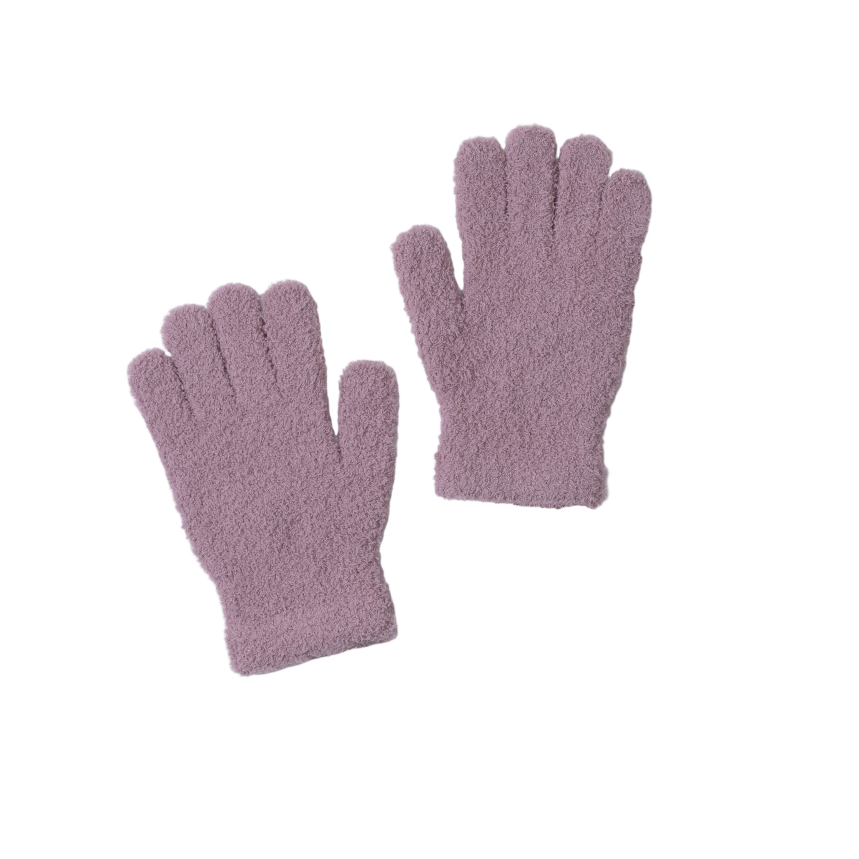 Pair of teaberry Barefoot Dreams gloves on a white background. Available at Be Charmed