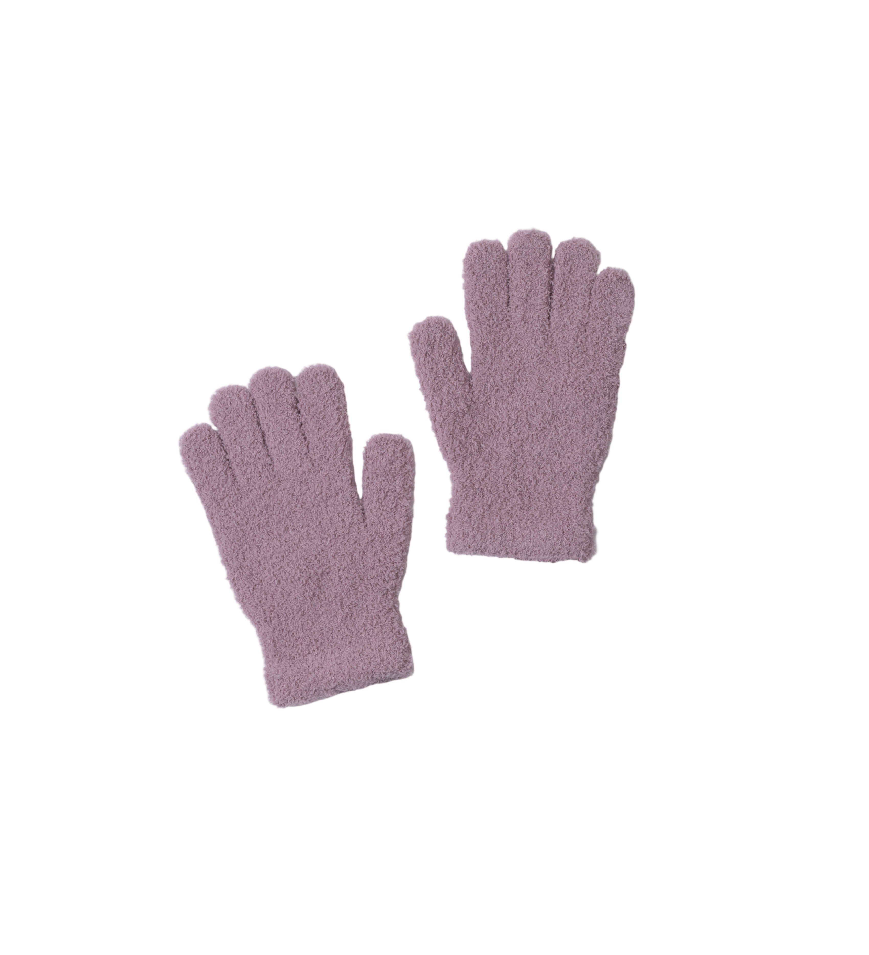 Pair of teaberry Barefoot Dreams gloves on a white background. Available at Be Charmed
