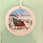 Sherborn Barlow Christmas Sleigh Towns Ornament – handcrafted holiday decoration for Christmas trees or gifting, available at Be Charmed.