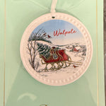Walpole Barlow Christmas Sleigh Towns Ornament – handcrafted holiday decoration for Christmas trees or gifting, available at Be Charmed.