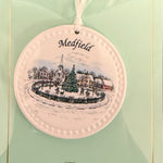 Barlow Village Green Ornament – handcrafted holiday decoration with Medfield design for Christmas trees or gifting, available at Be Charmed.