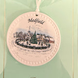 Barlow Village Green Ornament – handcrafted holiday decoration with Medfield design for Christmas trees or gifting, available at Be Charmed.