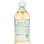  Barr-Co Fir & Grapefruit Hand Soap in a 16oz glass pump bottle, featuring a refreshing citrus and woodsy scent, available at Be Charmed
