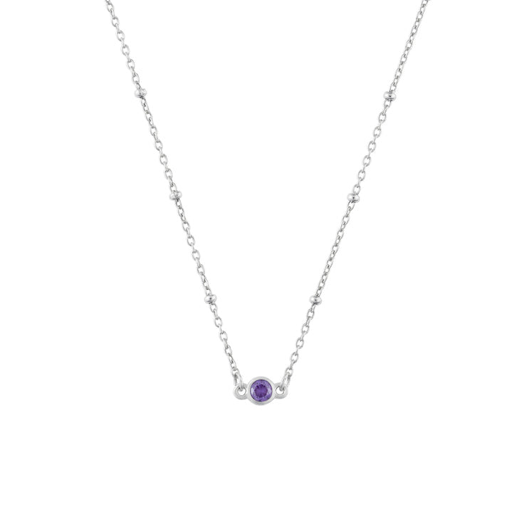 February FYB Jewelry sterling silver birthstone necklace available at Be Charmed.
