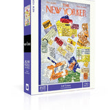 New York Puzzle Co Lift Tickets 750 piece jigsaw puzzle featuring vintage illustrated ski passes available at Be Charmed