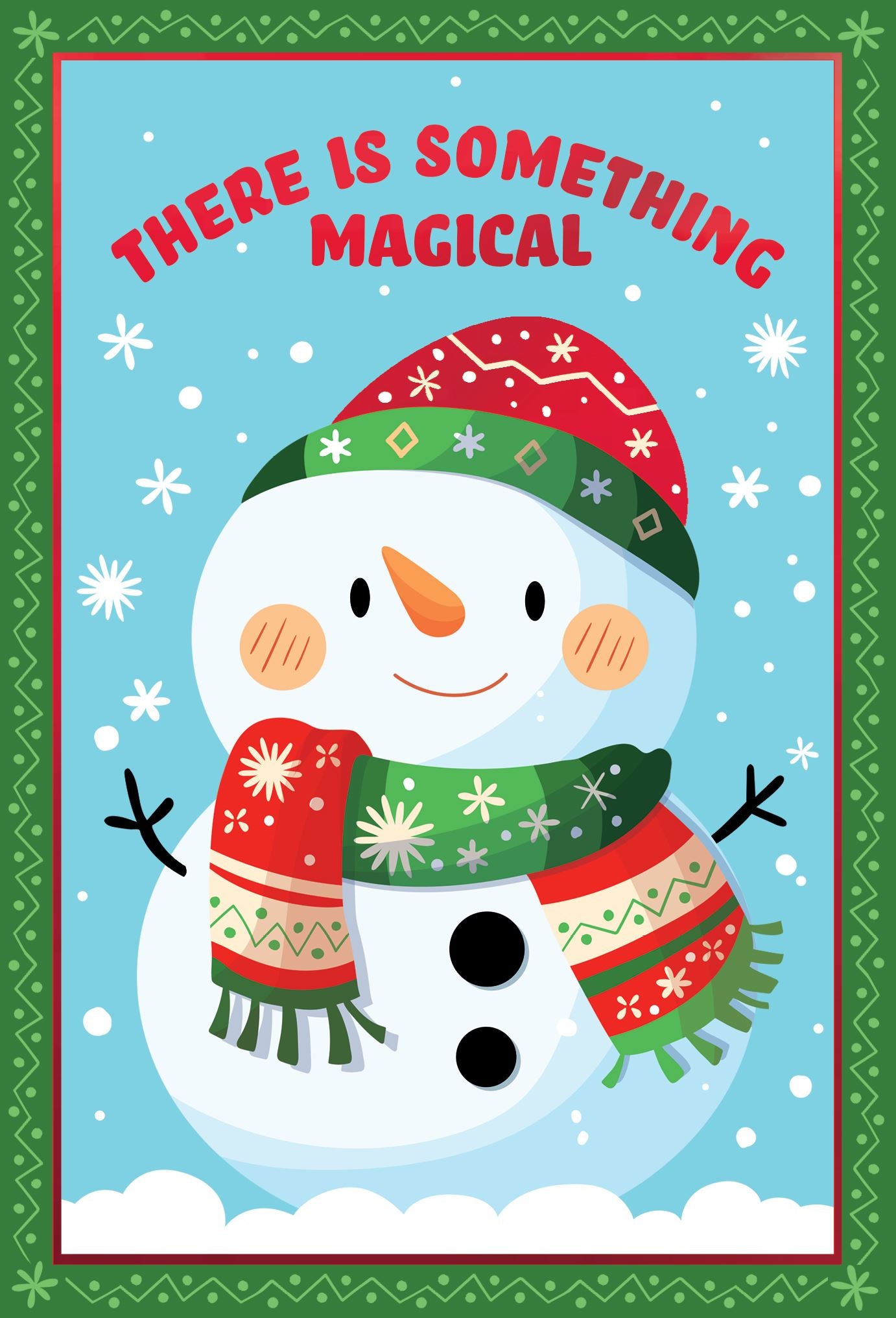 Pictura Christmas Card featuring a an adorable snowman design available at Be Charmed