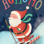 Pictura Ho Ho Ho Christmas Card featuring a skiing santa available at Be Charmed