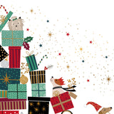 Pictura Classic Santa Merry Christmas card featuring Santa carrying a sled, tree, and wreath available at Be Charmed