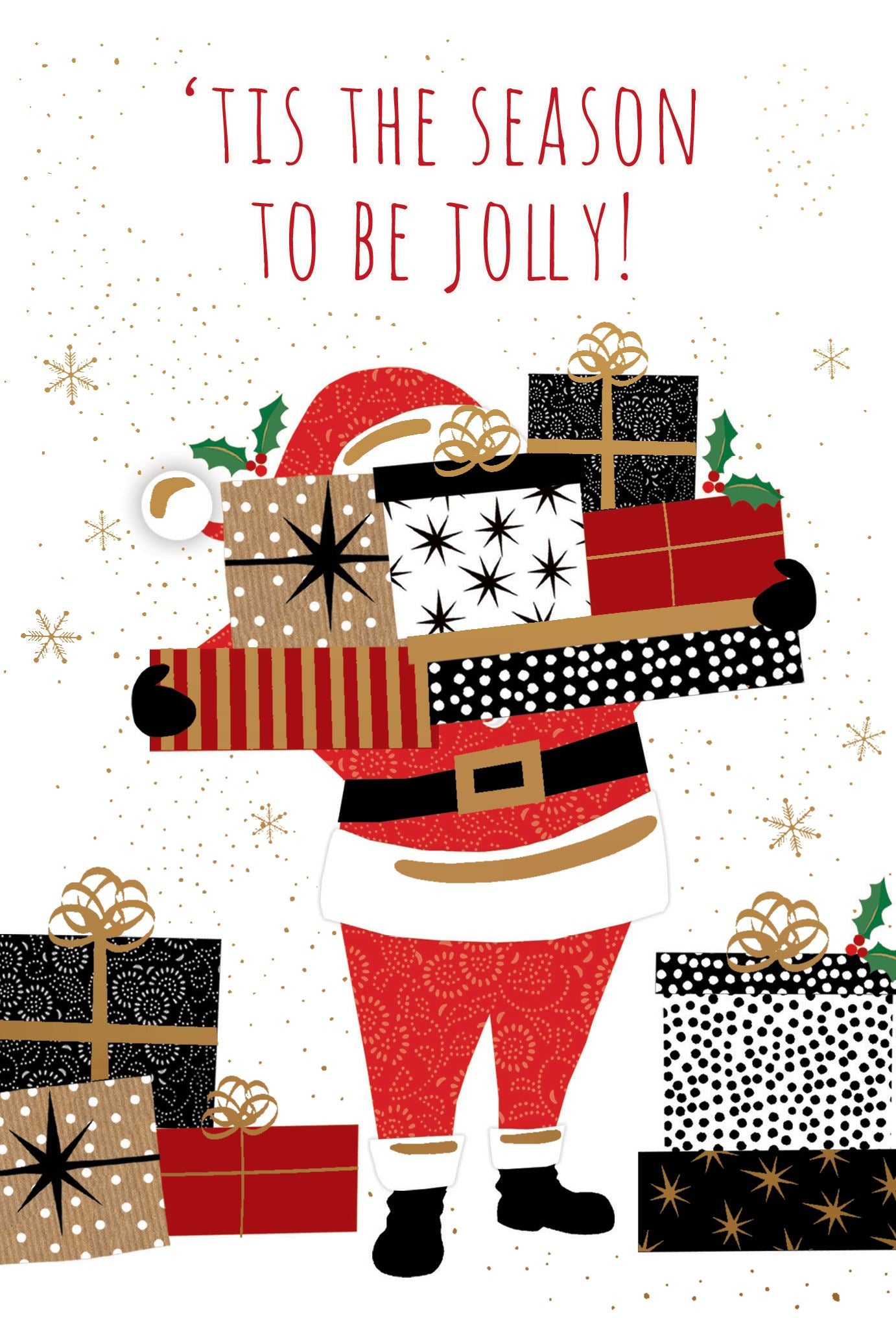 Pictura Tis the Season to Be Jolly Christmas card featuring festive holiday typography and greeting available at Be Charmed