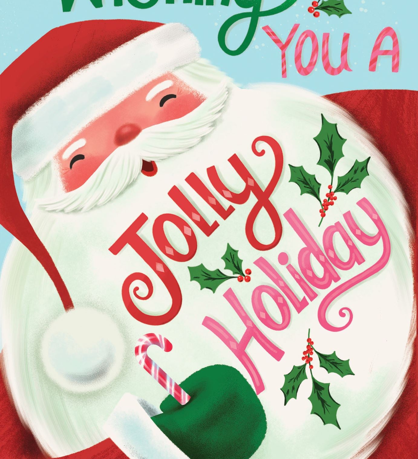 Pictura Christmas Card Wishing You a Jolly Holiday featuring festive holiday artwork available at Be Charmed
