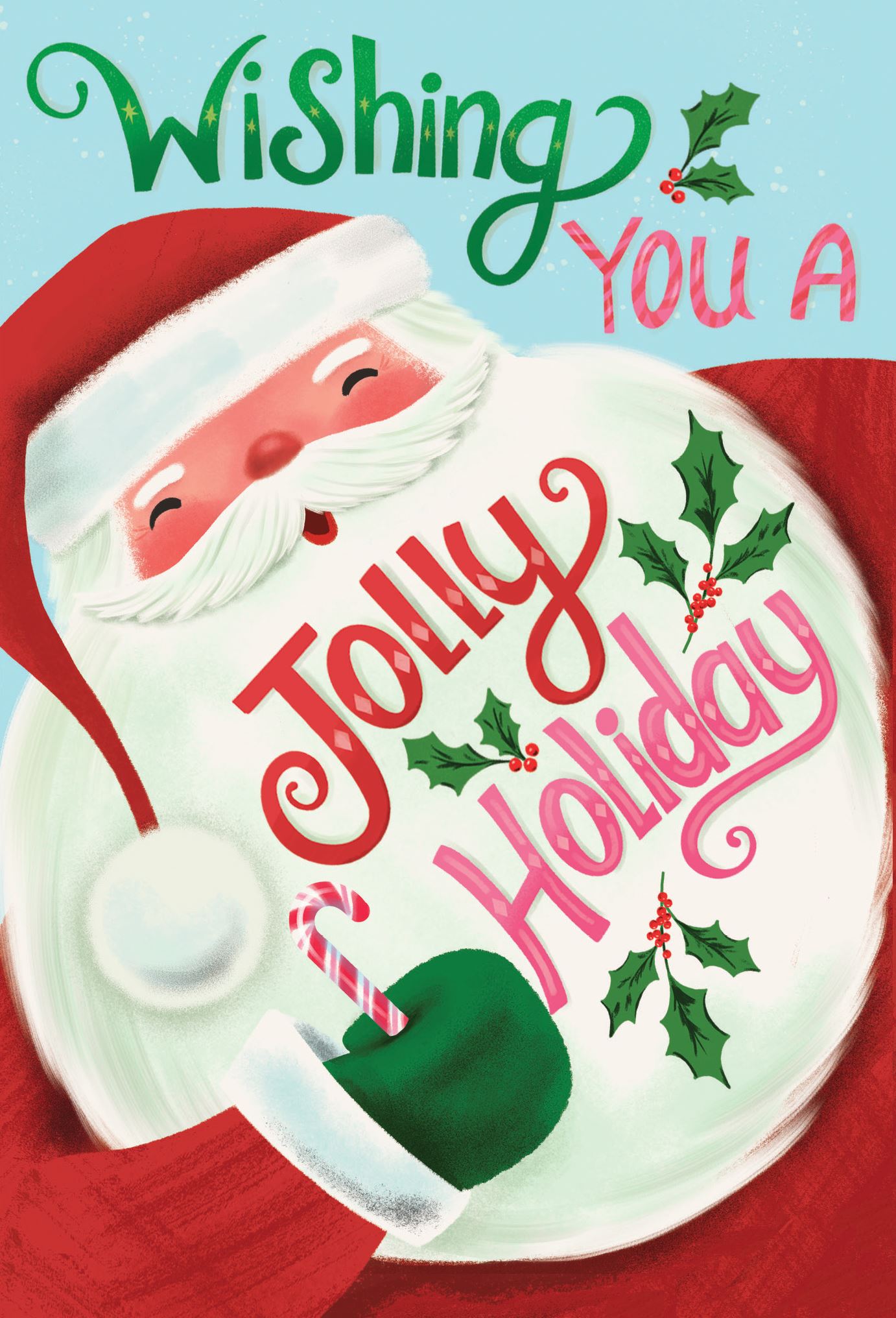 Pictura Christmas Card Wishing You a Jolly Holiday featuring festive holiday artwork available at Be Charmed
