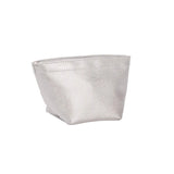 Silver Faux Leather Scout Crown Jewels cosmetic pouch featuring a water-resistant zipper bag for tra