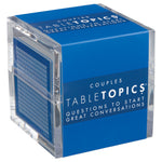 Couples TableTopics Table Topics conversation starter cards acrylic cube containing thought-provoking question cards available at Be Charmed