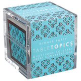 Dinner Party TableTopics Table Topics conversation starter cards acrylic cube containing thought-provoking question cards available at Be Charmed