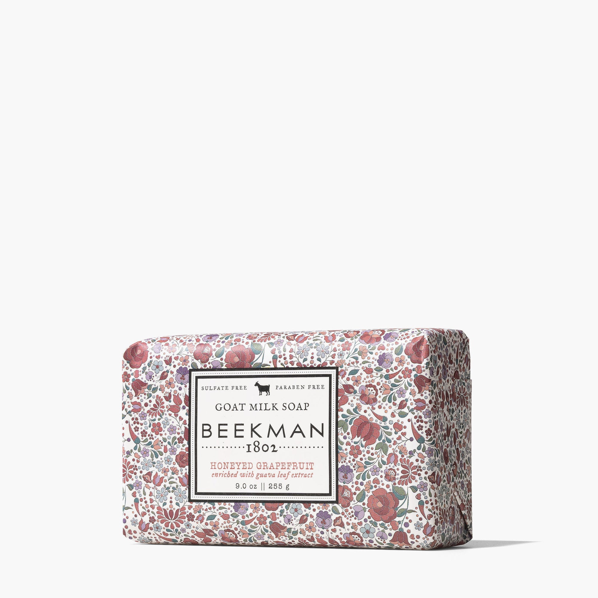 Beekman 1802 Honeyed Grapefruit Bar Soap in a 9oz size, featuring a blend of goat milk, guava leaf, and citrus notes, available at Be Charmed